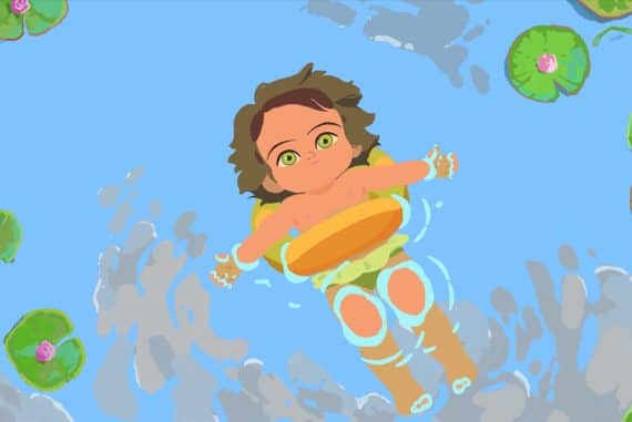 kleine-amelie-schwimmt