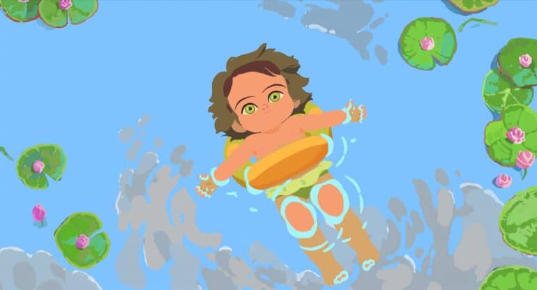 kleine-amelie-schwimmt